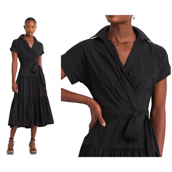 Lauren Ralph Lauren Dresses & Skirts - Lauren Ralph Lauren Belted Tiered Midi Dress in Black. Classic Office Event 12